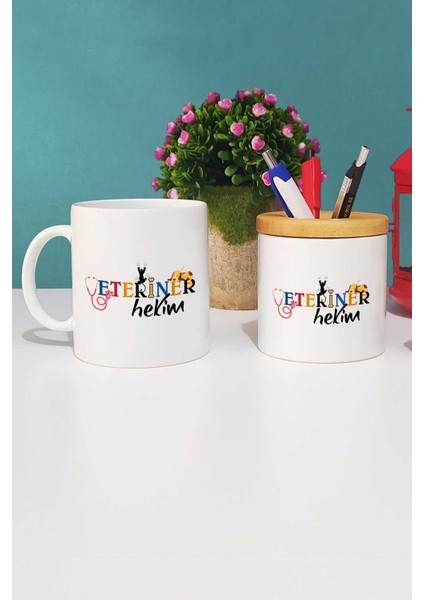 Veteriner Hekim Kupa Bardak Beyaz ve Kalemlik