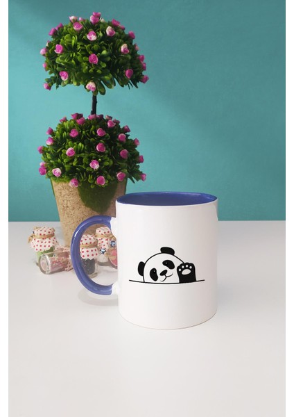 Merhaba Panda Lacivert Kupa Bardak Kalemlik
