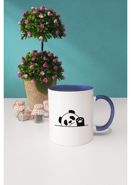 Merhaba Panda Lacivert Kupa Bardak Kalemlik