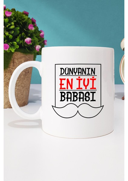 Dünyanın En Iyi Babası Babaya Hediye Kupa Bardak Beyaz ve Kalemlik fiyatları