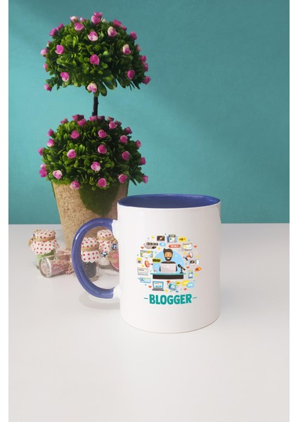Blogger Lacivert Kupa Bardak Kalemlik fiyatları
