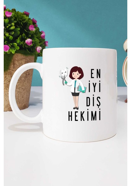 En Iyi Diş Hekimi Hediye Kupa Bardak Beyaz ve Kalemlik fiyatları
