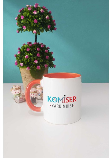 Komiser Yardımcısı Hediye Turuncu Kupa Bardak Kalemlik