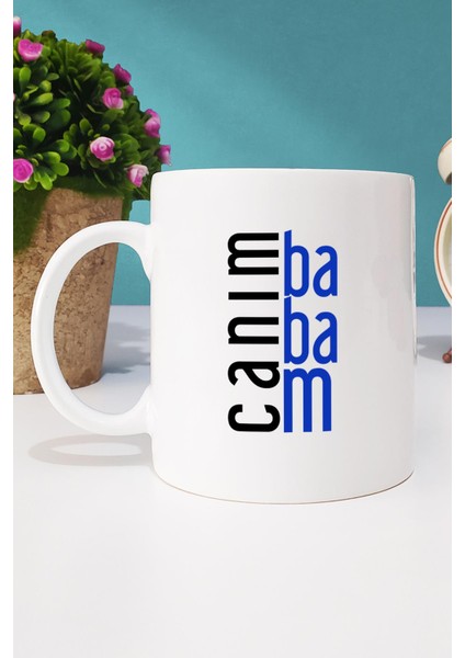 Babaya Hediye Canım Babam Kupa Bardak Beyaz ve Kalemlik fiyatları