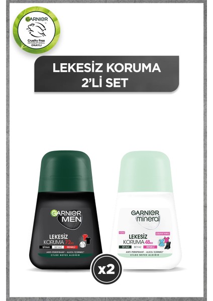 Mineral Kadın Lekesiz Koruma Roll-On + Men Erkek Lekesiz Koruma Roll-On