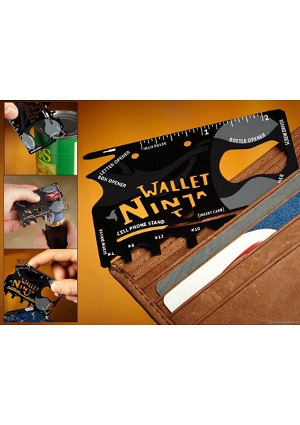 Ninja Wallet 18 in 1 Multi Tool Kit Acil Durum Kartı Kiti