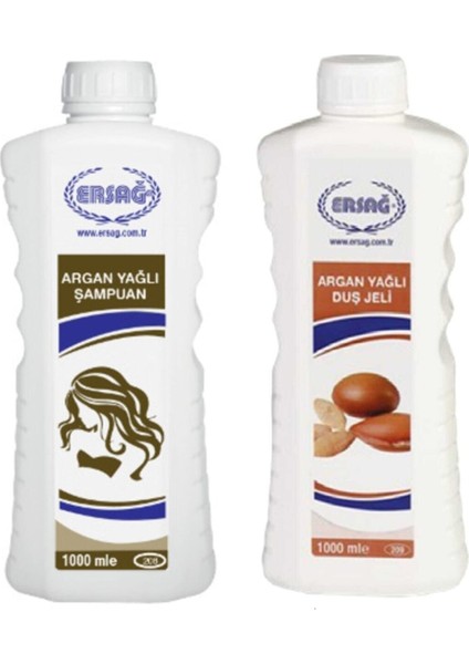 Argan Yağlı Şampuan 1000 Ml Argan Yağlı Duş Jeli 1000 Ml