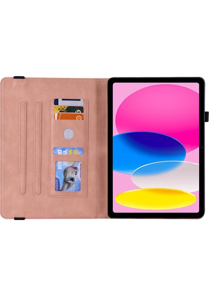 Ipad 10.9 (2022) / Ipad Için 10. Nesil Kelebek Çiçeği Baskalı Flip Koruma Kapağı Pu Deri Kart Tutucu Stand Akıl Tutucu Ile Akıl Tutucu (Yurt Dışından)