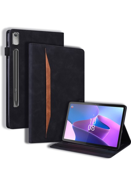 Lenovo Pad Pro 2022 / Tab Için P11 Pro Gen 2 Görüntüleme Stand Stand Folio Tablet Kapak Pu Deri Deri Cüzdan Elastik Bant Koruyucu Kılıf Kalem Tutucu (Yurt Dışından)
