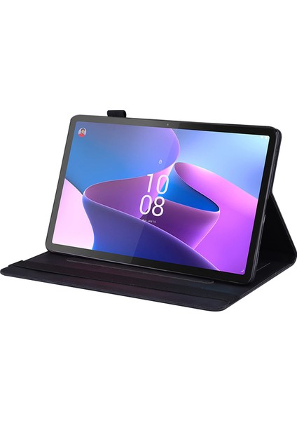 Lenovo Pad Pro 2022 / Tab Için P11 Pro Gen 2 Görüntüleme Stand Stand Folio Tablet Kapak Pu Deri Deri Cüzdan Elastik Bant Koruyucu Kılıf Kalem Tutucu (Yurt Dışından)