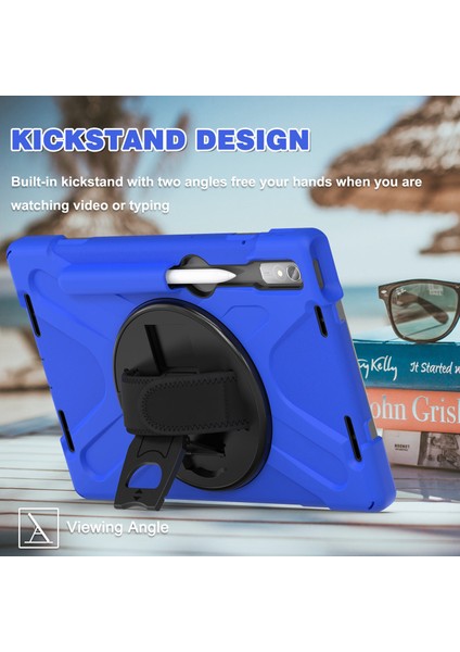 Lenovo Sekmesi Için P11 Pro Gen 2 / Tab P11 Pro 2022 Kickstand Pc + Silikon Tablet Kılıfı 360 Derece Döndürme El Kayışı Şok Geçirmez Sağlam Koruyucu Kapak (Yurt Dışından) modelleri