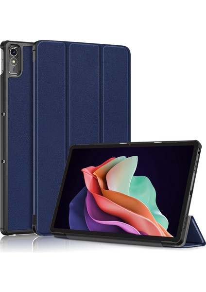 Lenovo Sekmesi Için P11 Gen 2 Düz Renkli Pu Deri Tablet Kılıf Üçlü Stand Otomatik Uyanma / Uyku Akıllı Kapak (Yurt Dışından)
