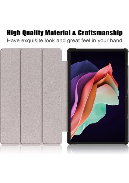 Lenovo Sekmesi Için P11 Gen 2 Düz Renkli Pu Deri Tablet Kılıf Üçlü Stand Otomatik Uyanma / Uyku Akıllı Kapak (Yurt Dışından)