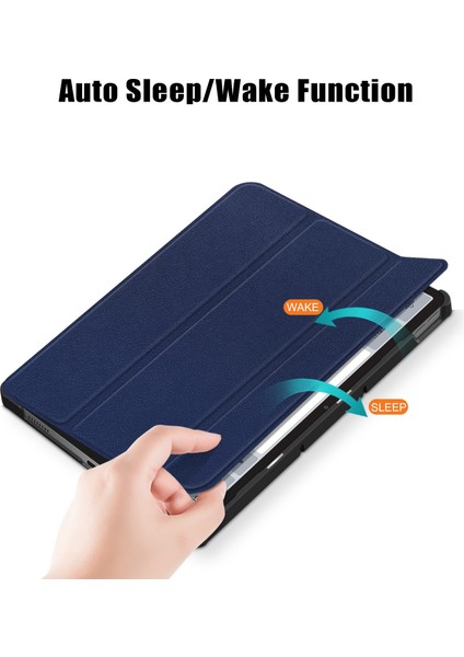 Lenovo Sekmesi Için P11 Gen 2 Düz Renkli Pu Deri Tablet Kılıf Üçlü Stand Otomatik Uyanma / Uyku Akıllı Kapak (Yurt Dışından)