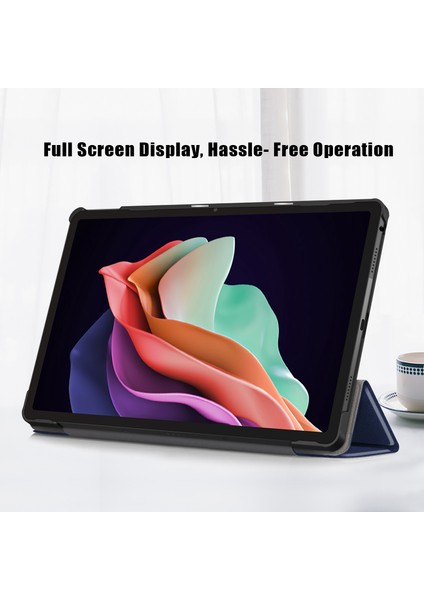 Lenovo Sekmesi Için P11 Gen 2 Düz Renkli Pu Deri Tablet Kılıf Üçlü Stand Otomatik Uyanma / Uyku Akıllı Kapak (Yurt Dışından)