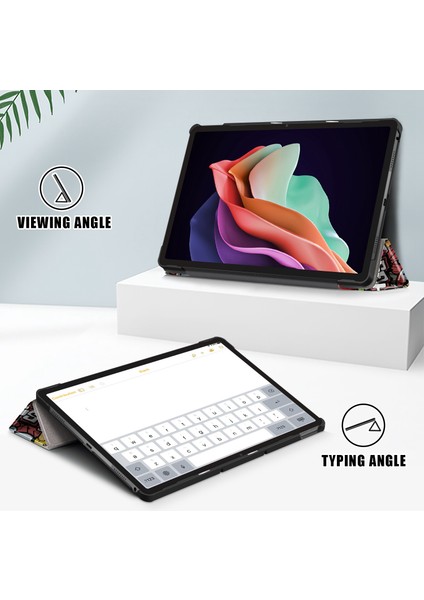 Lenovo Sekmesi Için P11 Gen 2 Desen Baskı Pu Deri Koruyucu Kapak Trifold Stand Otomatik Uyanma / Uyku Ile Akıllı Tablet Kılıfı (Yurt Dışından)
