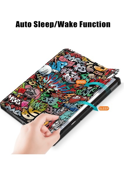 Lenovo Sekmesi Için P11 Gen 2 Desen Baskı Pu Deri Koruyucu Kapak Trifold Stand Otomatik Uyanma / Uyku Ile Akıllı Tablet Kılıfı (Yurt Dışından)