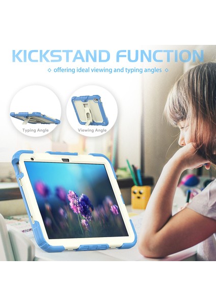 Ipad 10.9 (2022) / Ipad 10. Gen Silikon+Pc Koruyucu Kılıf Görünmez Braket Kickstand Shockproof Tablet Kapağı Omuz Kayışı Ile (Yurt Dışından)