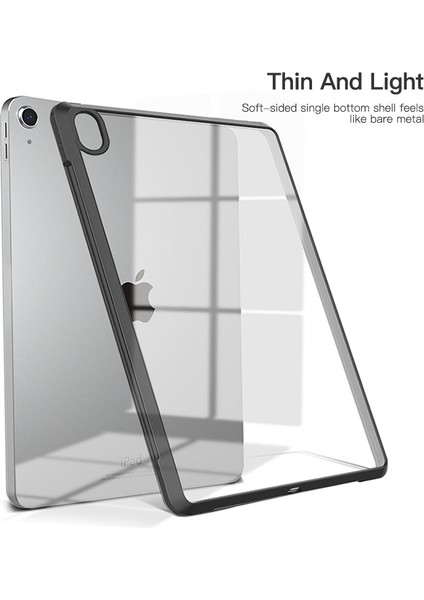 Ipad 10.9 (2022) Için Dört Köşe Hava Yastığı Anti-Drop Tablet Kapağı Şeffaf Akrilik Geri Tpu Çerçevesi Kılıfı (Yurt Dışından)