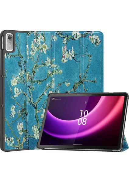 Lenovo Sekmesi Için P11 Gen 2 Üç Katlı Stand Pu Deri Anti-Drop Kapak Desen Baskı Otomatik Uyanma / Uyku Tablet Koruyucu Kılıf (Yurt Dışından)
