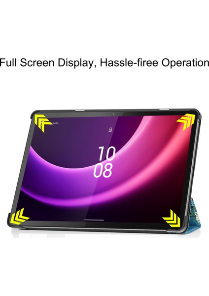 Lenovo Sekmesi Için P11 Gen 2 Üç Katlı Stand Pu Deri Anti-Drop Kapak Desen Baskı Otomatik Uyanma / Uyku Tablet Koruyucu Kılıf (Yurt Dışından) modelleri