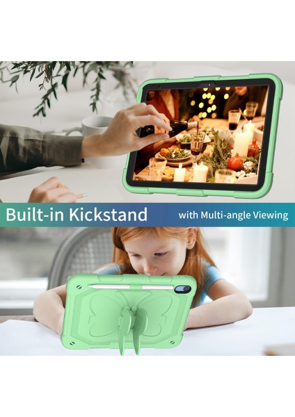 Ipad 10.9 (2022) Kelebek Şekli Kickstand Tablet Kasası Silikon + Pc Koruyucu Kapak Omuz Askılı Için Şok Geçirmez Kasa (Yurt Dışından) modelleri