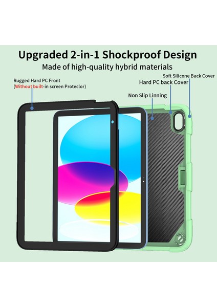 Ipad 10.9 (2022) Kelebek Şekli Kickstand Tablet Kasası Silikon + Pc Koruyucu Kapak Omuz Askılı Için Şok Geçirmez Kasa (Yurt Dışından) indirimleri