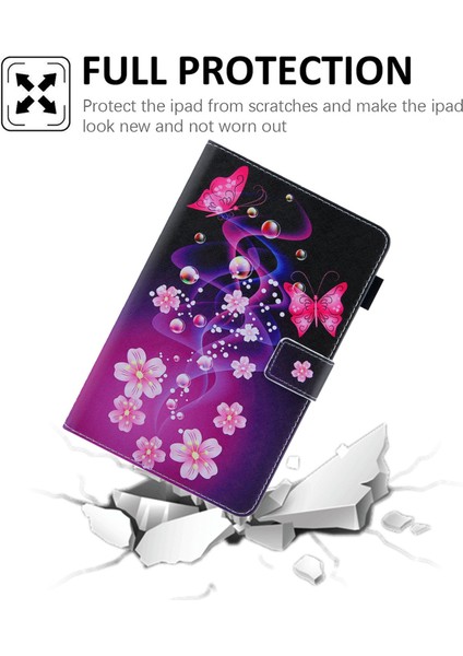 Ipad 10.9 (2022) / Ipad Için 10. Gen Anti-Çizelge Pu Deri Tablet Kılıf Çapraz Doku Desen Baskı Kartı Tutucu Stand Manyetik Toka Kapağı (Yurt Dışından)