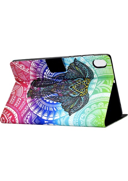 Ipad 10.9 (2022) / Ipad Için 10. Gen Desen Baskı Pu Deri Folio Tablet Kılıf Katlama Kart Tutucu Manyetik Flip Kapak (Yurt Dışından)