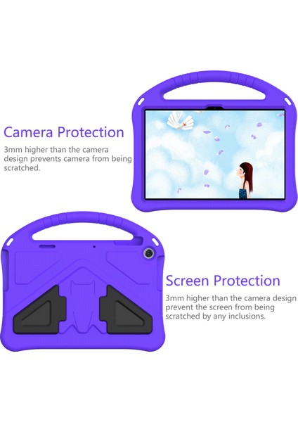 Lenovo Tab M10 (Gen 3) Çocuk Dostu Tablet Kasası Eva Sağlam Şok Geçirmez Tablet Kapağı Dönüştürülebilir Tutamak Kickstand Koruyucu Kabuk (Yurt Dışından)