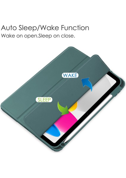 Ipad 10.9 (2022) Şok Geçirmez Tablet Kılıf Pu Deri + Tpu + Akrilik Anti-Drop Koruyucu Kapak Stand / Pen Yuvası (Yurt Dışından)