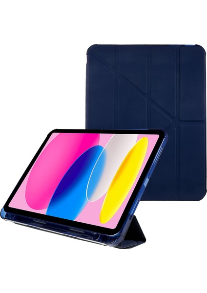 Ipad 10.9 (2022) / Ipad 10. Gen Origami Stand Otomatik Uyanma / Uyku Kapağı Pu Deri + Tpu Tablet Kılıfı Pencil Tutucu (Yurt Dışından)