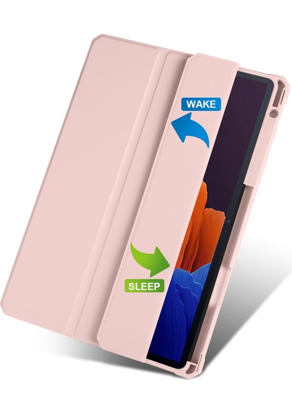 Samsung Galaxy Tab S7 Plus T970 / Tab S7 Fe T730 T736 Üçlü Stand Koruyucu Kılıf Pu Deri + Tpu + Otomatik Uyku / Uyandıran Akrilik Akıllı Kapak (Yurt Dışından)
