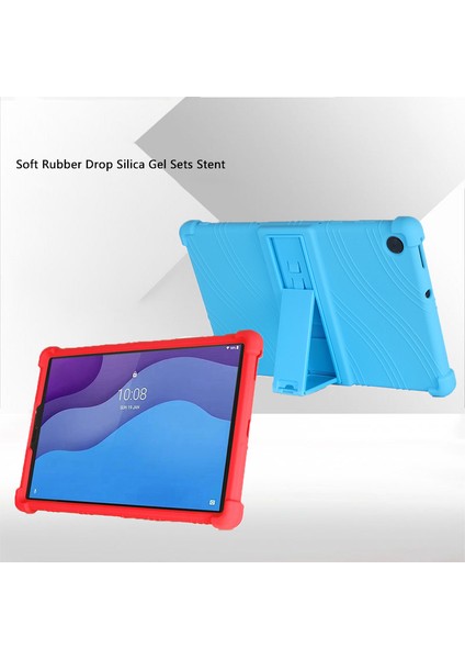 Xfashion Lenovo Tab M10 Için (Gen 3) TB-X328F Silikon Şok Geçirmez Tablet Kapak Köşesi Yastık Pc Kickstand Anti-Slip Kids Dostu Koruyucu Kılıf (Yurt Dışından)