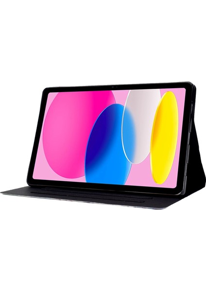 Ipad 10.9 (2022) / Ipad Için 10. Gen Desen Baskı Pu Deri Folio Tablet Kılıf Katlama Kart Tutucu Manyetik Flip Kapak (Yurt Dışından)