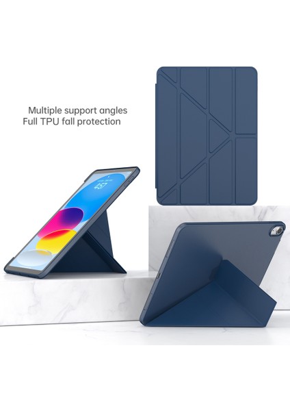 Ipad 10.9 (2022) Origami Stand Pu Deri + Tpu Koruyucu Kılıf Tablet Bırak-Kötü Kapak (Yurt Dışından)