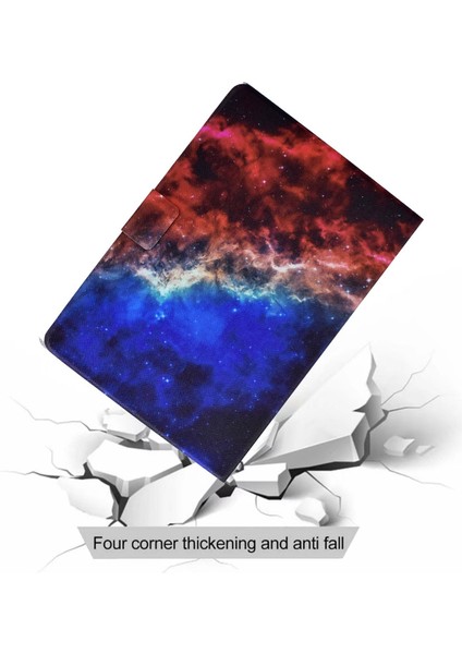 Ipad 10.9 (2022) / Ipad Için 10. Gen Desen Baskı Pu Deri Folio Tablet Kılıf Katlama Kart Tutucu Manyetik Flip Kapak (Yurt Dışından)