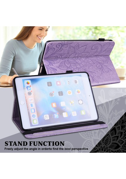 Ipad Pro 11 (2022) / (2021) / (2020) Çiçek Baskı Tablet Cüzdan Kılıfı Otomatik Uyanma / Uyku Pu Deri Damla Damla Geçirmez Stand Kapağı Elastik Bantlı (Yurt Dışından)