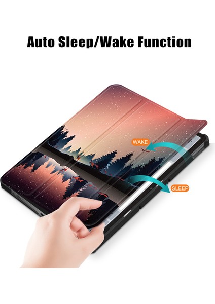 Lenovo Sekmesi Için P11 Gen 2 Desen Baskı Pu Deri Koruyucu Kapak Trifold Stand Otomatik Uyanma / Uyku Ile Akıllı Tablet Kılıfı (Yurt Dışından)