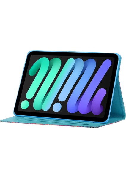 Ipad 10.9 (2022) Için Desen Baskı Tam Koruma Dikiş Hattı Pu Deri Tablet Kasa Ayarlanabilir Stant Kapağı Kart Yuvaları Ile (Yurt Dışından)