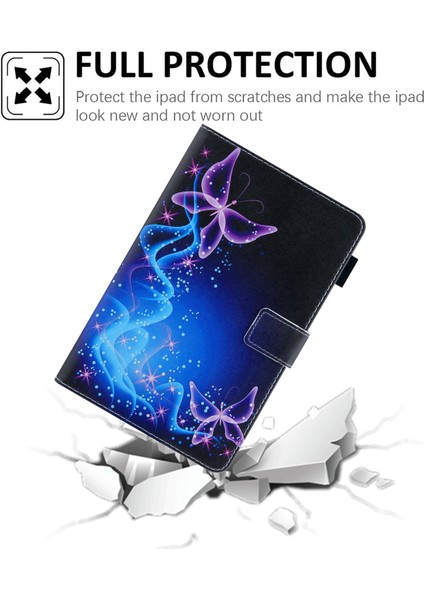Ipad 10.9 (2022) / Ipad Için 10. Gen Anti-Çizelge Pu Deri Tablet Kılıf Çapraz Doku Desen Baskı Kartı Tutucu Stand Manyetik Toka Kapağı (Yurt Dışından)