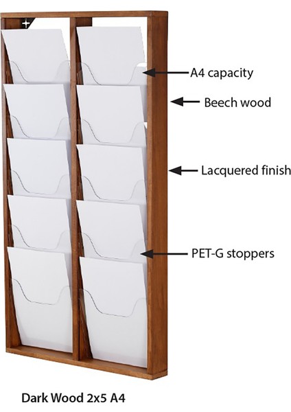 Duvar Tipi Ahşap Dergilik - Broşürlük