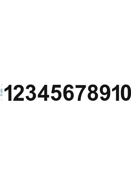 Kapı Numarası Rakam Seti 1-2-3-4-5-6-7-8-9-10 Beyaz Pleksi Kendinden Yapışkanlı Arial Yazı Tipi