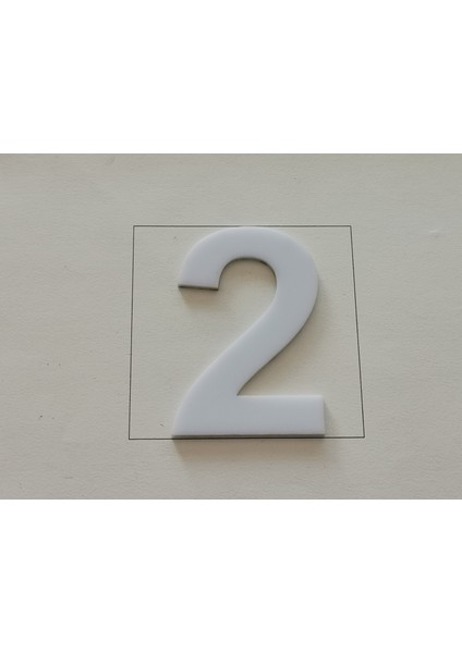 Kapı Numarası Rakam Seti 1-2-3-4-5-6-7-8-9-10 Beyaz Pleksi Kendinden Yapışkanlı Arial Yazı Tipi