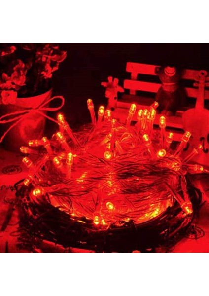 Christmas Tree Red LED Light 10 Metre Kırmızı LED Işık Kırmızı Yılbaşı Ağacı Işığı Kırmızı Ip LED Işık 220V Fişli 100 Canlı LED