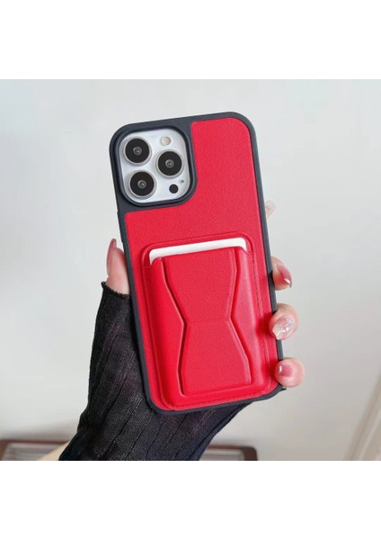 Iphone 12 Pro ile Uyumlu Kılıf Stand Olabilen Deri Kılıf Kartlık Özellikli Emollient Kılıf