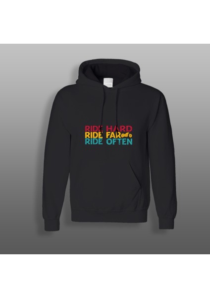 Ride Hard Motorcu Sweatshirt Siyah