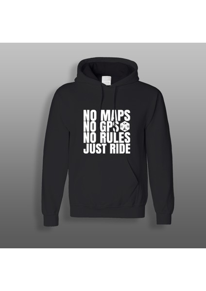 No Maps Motorcu Sweatshirt Siyah