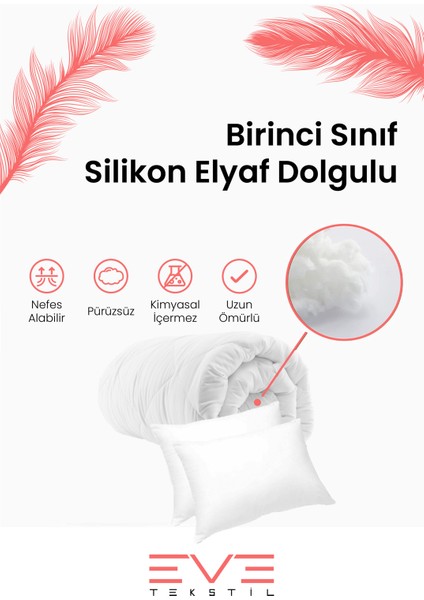 Eve Cift Kisilik Yorgan Seti + 2 Yastik