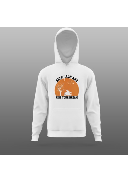 Ride Your Dream Motorcu Sweatshirt Beyaz